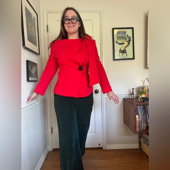 80s does 40s Vintage Lilli Ann Red Blazer - Picture 1 of 11